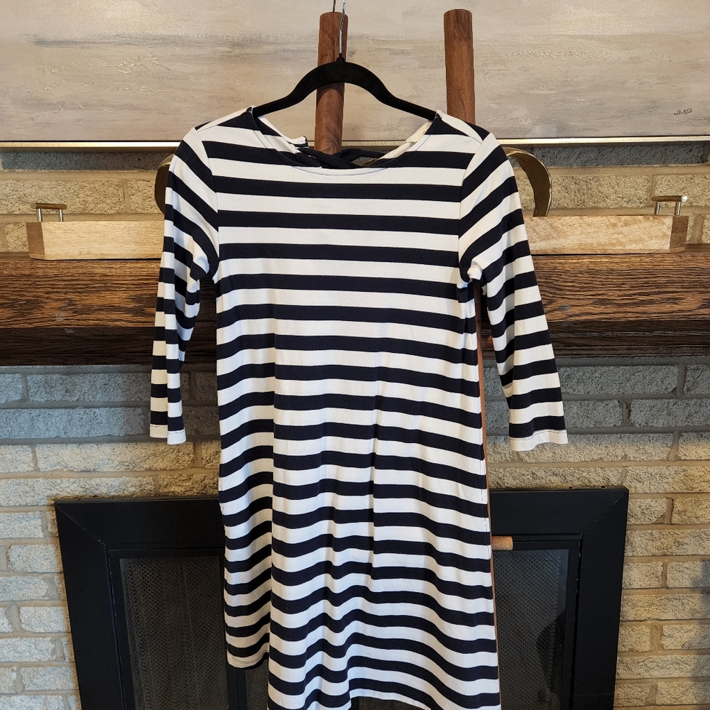 Like New 1901 Tie Back Striped Navy Blue and white Dress Size XS